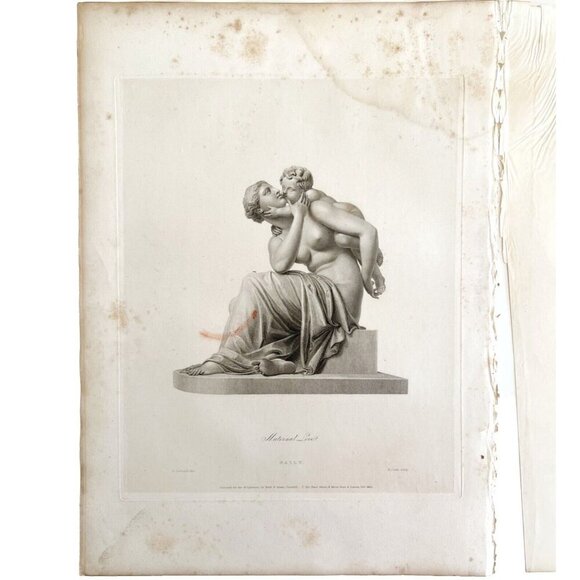 Maternal Love Mother Child 1834 Engraving Baily Victorian Art Family DWBB3 - Picture 2 of 2